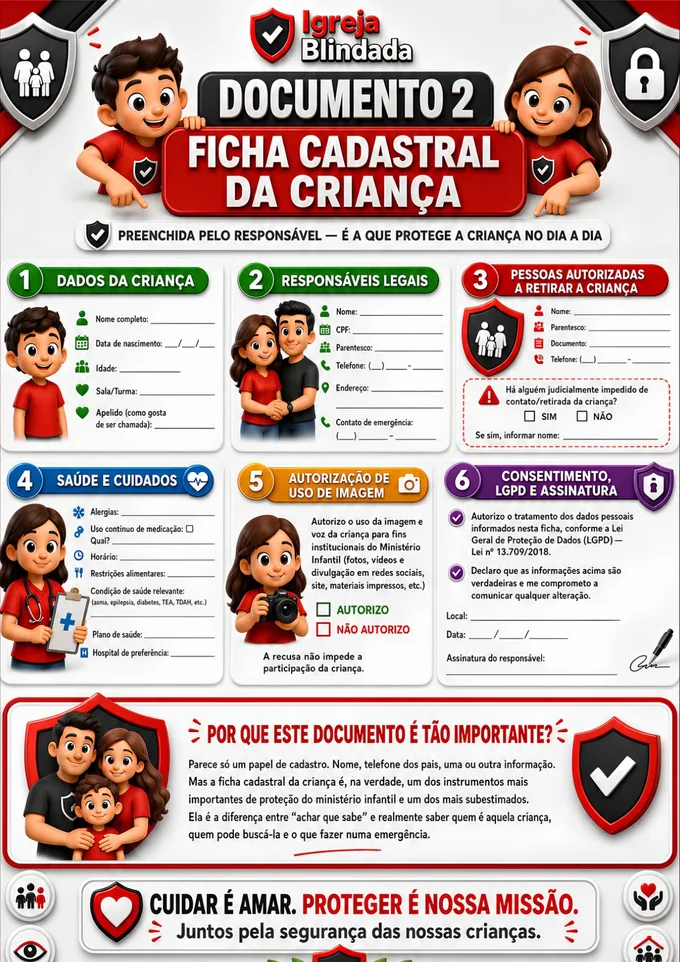 Prévia da ficha cadastral da criança